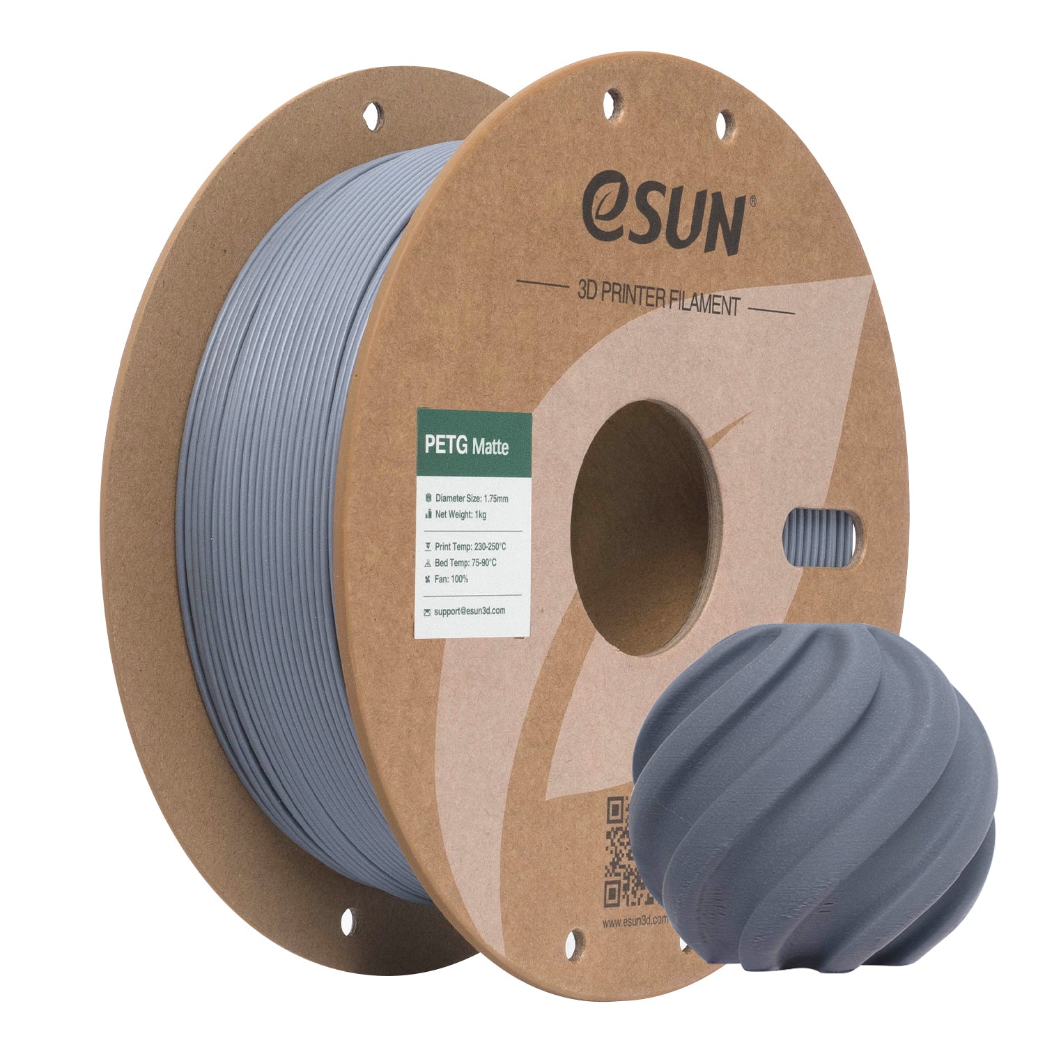 Filament PETG gris foncé mat | eSUN