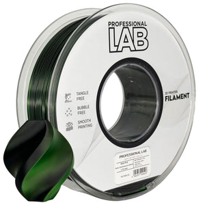 Filament Silk PLA Dual Color noir vert | Prof. Lab