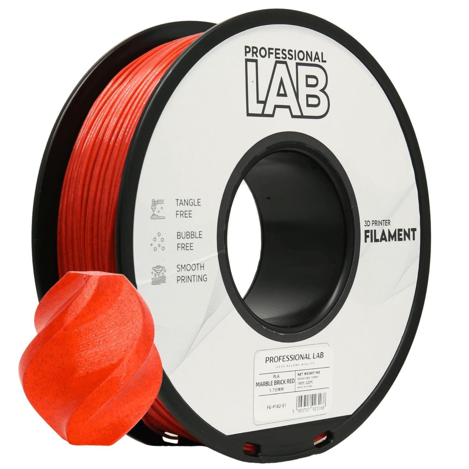 Cívka filamentu PLA mramor cihlová, Prof. Lab, 1,75 mm