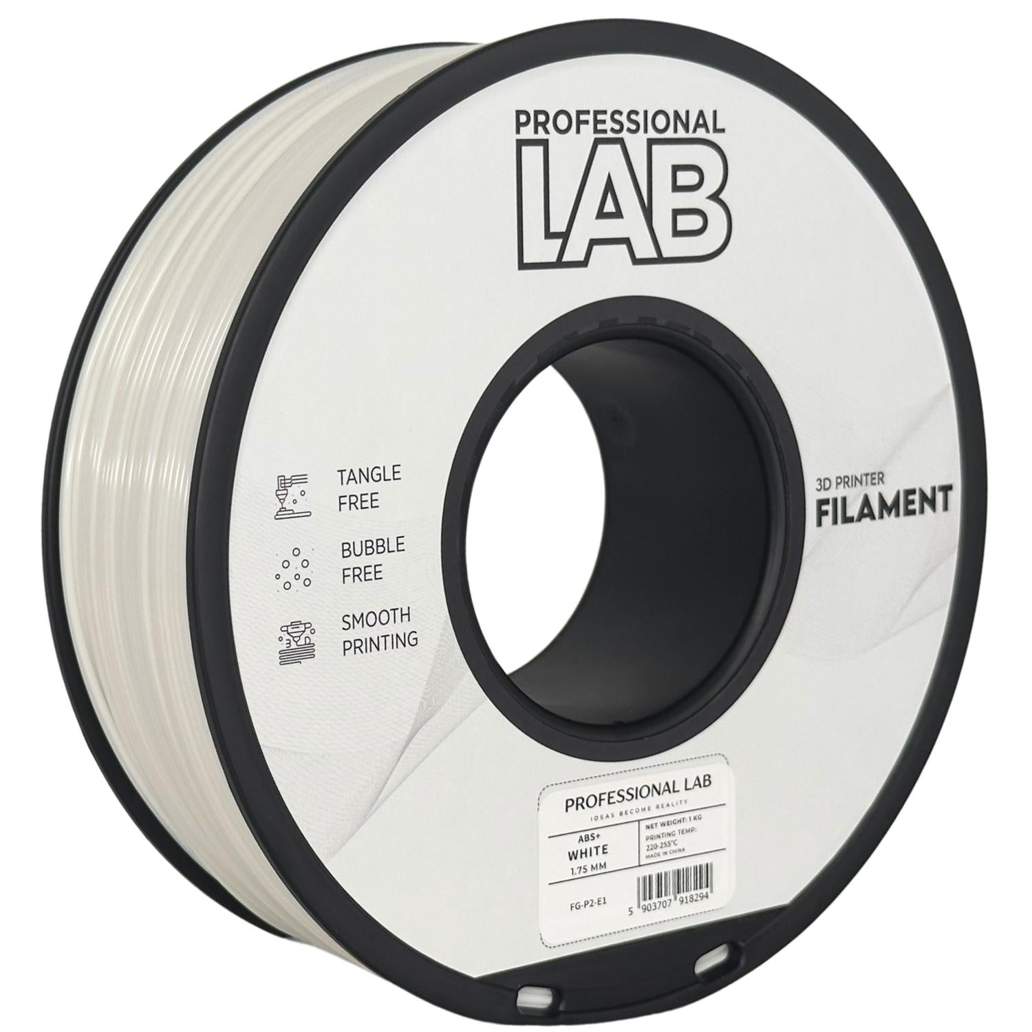 Cívka filamentu ABS+ bílá, Prof. Lab, 1,75 mm