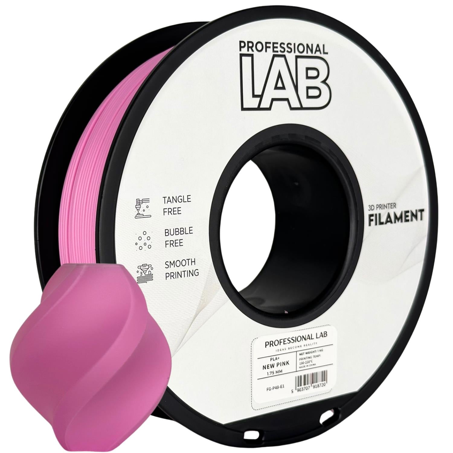 Cívka filamentu PLA+ růžová, Prof. Lab, 1,75 mm