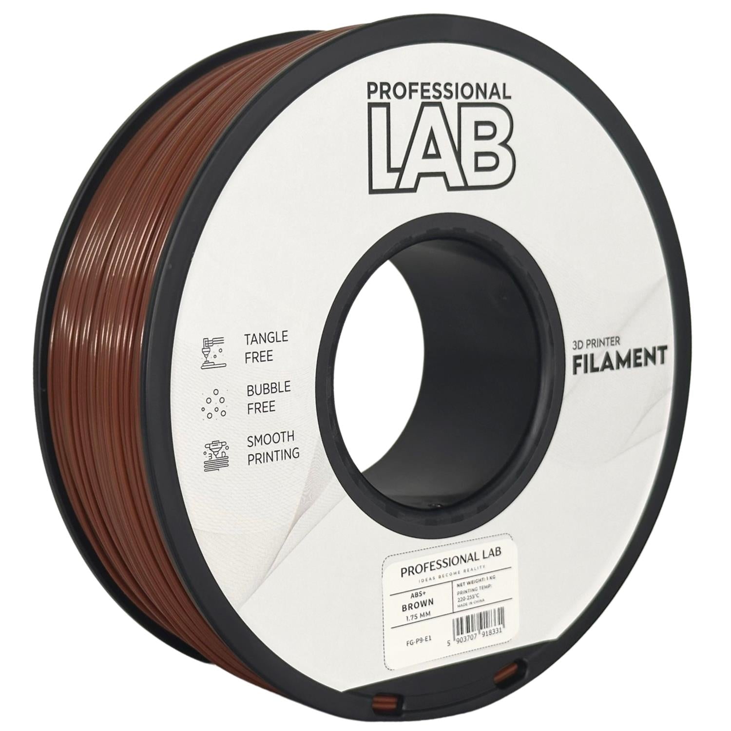 Cívka filamentu ABS+ hnědá, Prof. Lab, 1,75 mm
