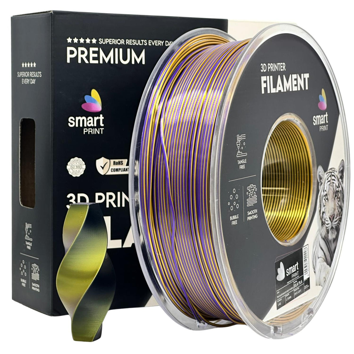 Filament Silk PLA Tri Color noir or violet | Smart Print – Filamentor