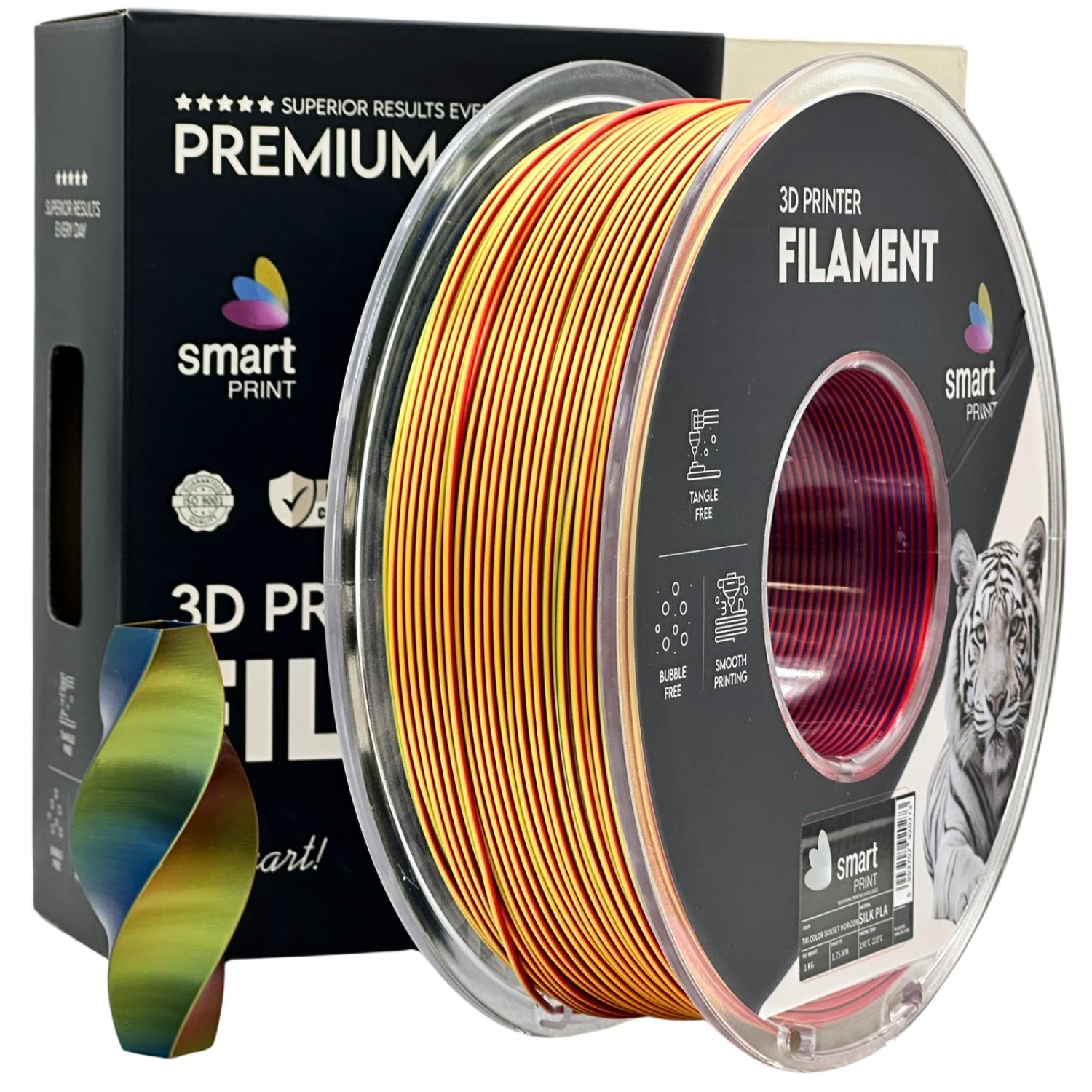 Cívka filamentu Silk PLA Tri Color Sunset Horizon, Smart Print, 1,75 mm