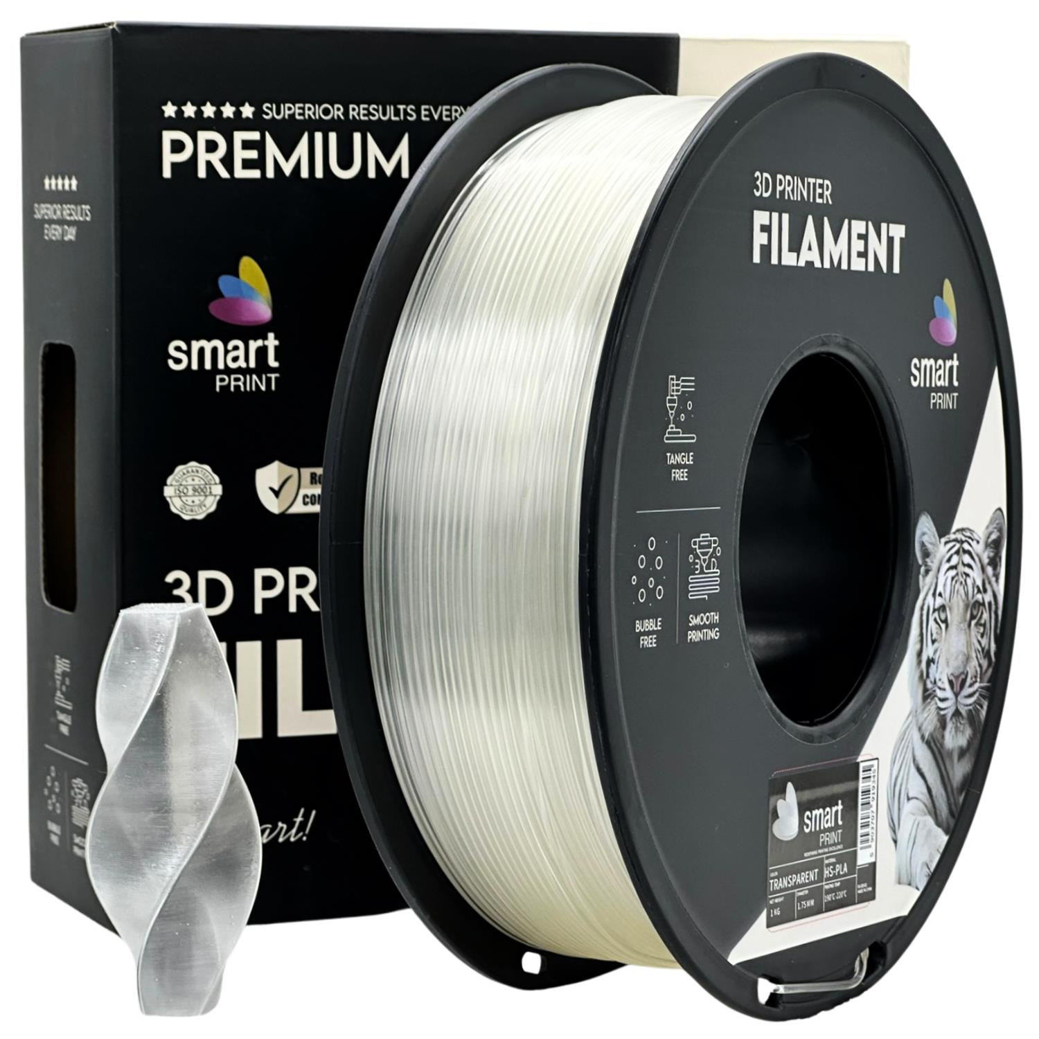 Cívka filamentu HS-PLA průhledná, Smart Print, 1,75 mm