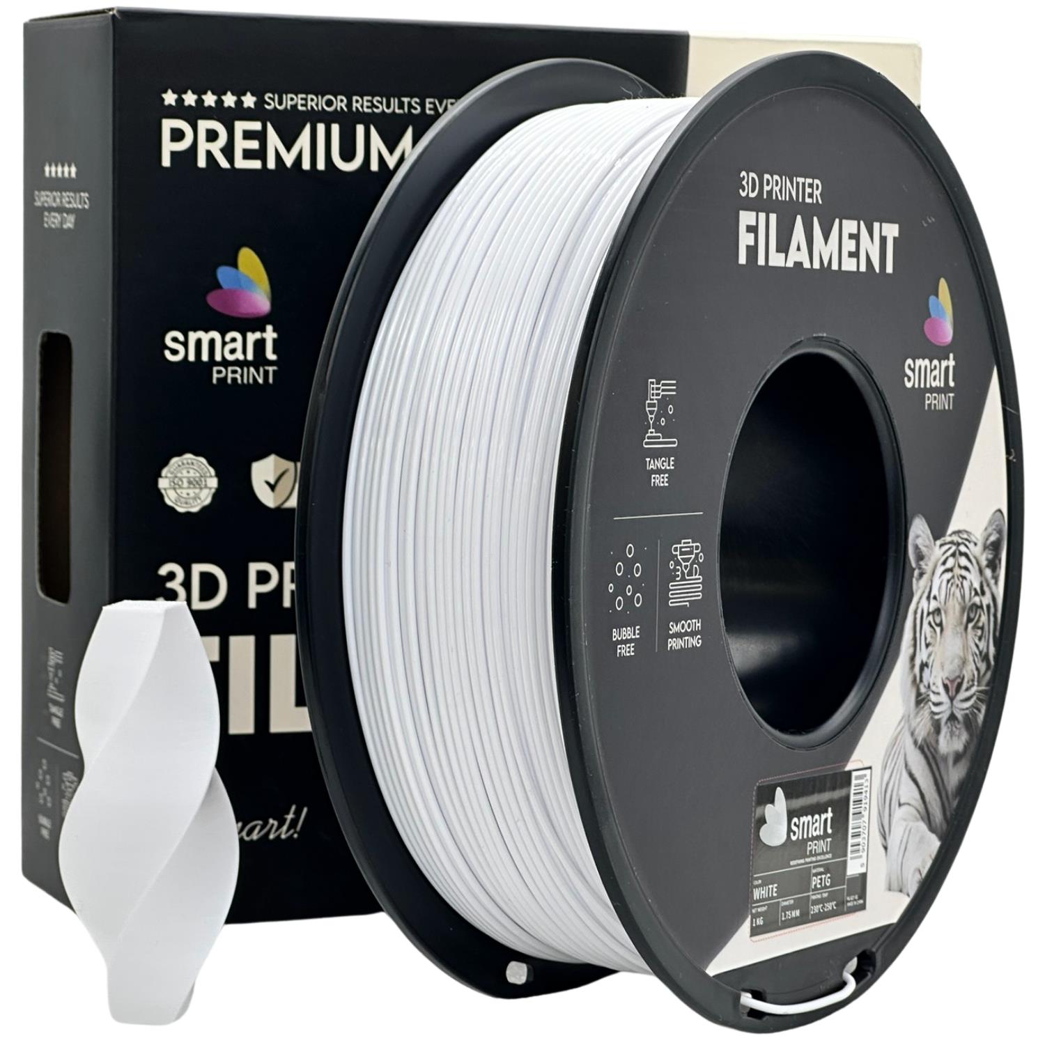 Cívka filamentu PETG bílá, Smart Print, 1,75 mm